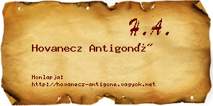 Hovanecz Antigoné névjegykártya